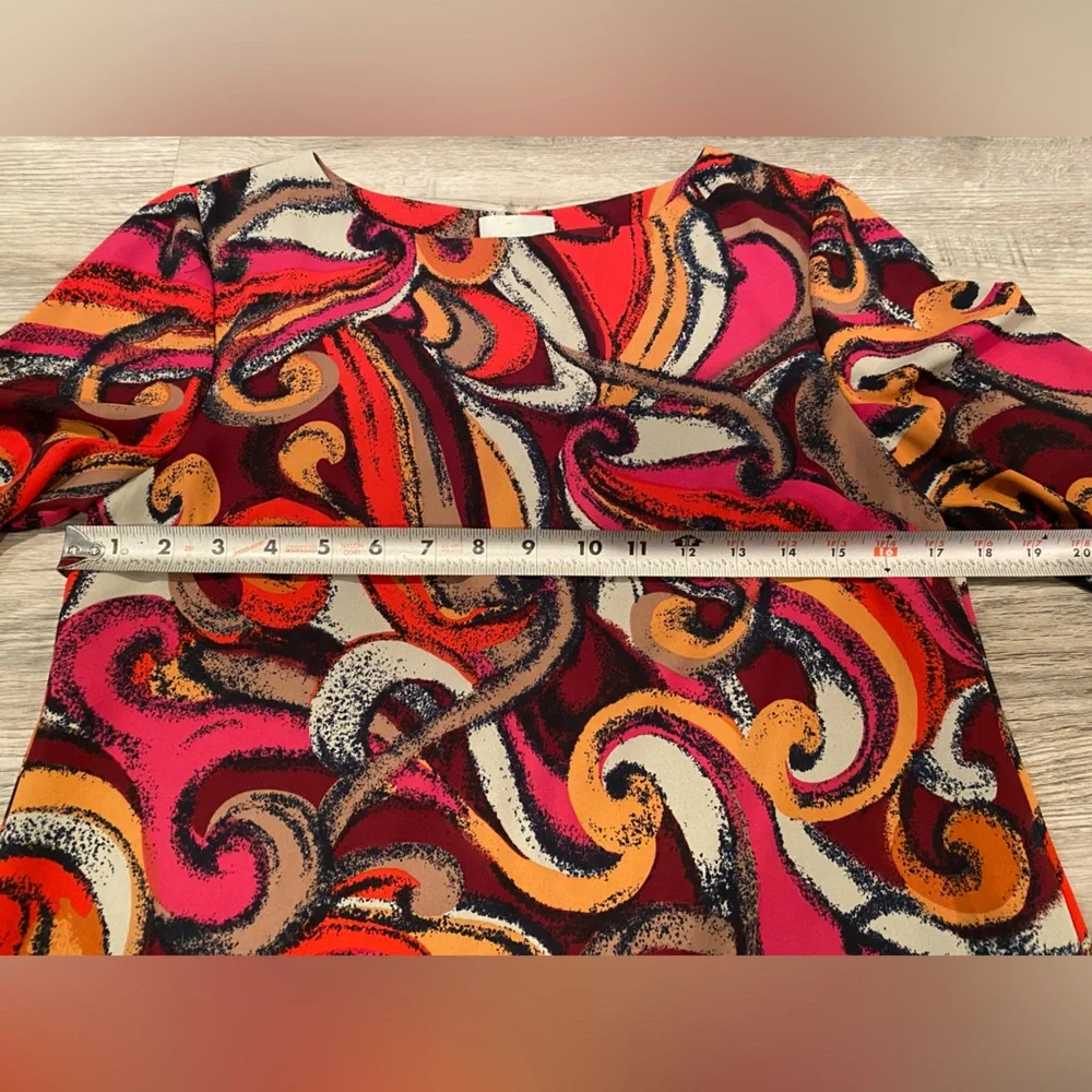 Anthropologie Maeve Shift Dress Print Red Pink Size Small - Picture 4 of 5